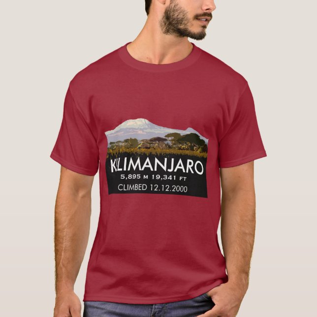T-shirt Montée personnalisée du Kilimandjaro Montée commém (Devant)