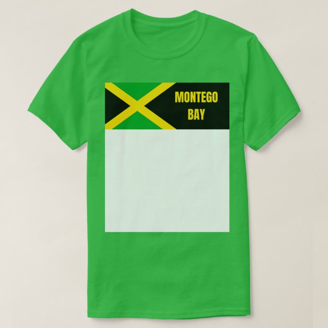 T-shirt Montego Bay City au drapeau jamaïcain (Design devant)