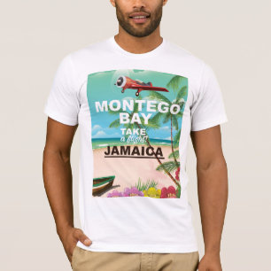 T-shirt Montego Bay Jamaïque affiche de voyage vintage
