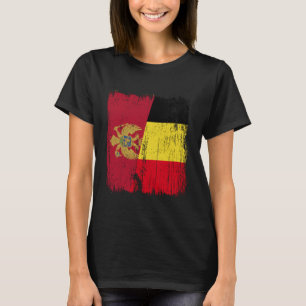 T-shirt Monténégro Belgique Demi-drapeau Monténégrin Belge