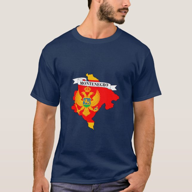 T-shirt Montenegro flag map (Devant)