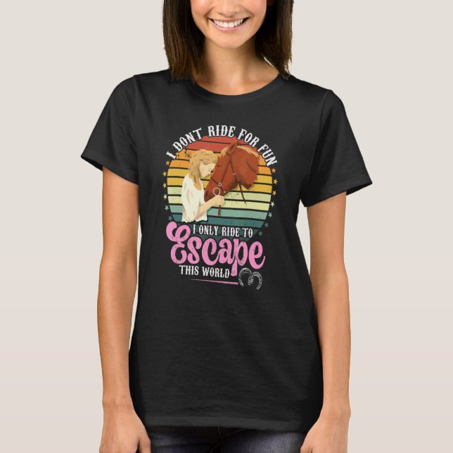 T-shirt Monter à cheval pour échapper à ce monde S féminin (Devant)