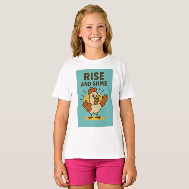 T-shirt Monter et briller Joyeux poulet (Devant entier)