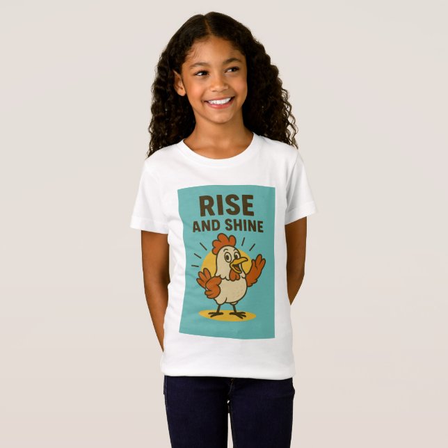 T-Shirt Monter et briller Joyeux poulet (Devant entier)