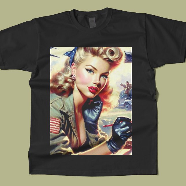 T-shirt Monter le pilote vintage (Créateur téléchargé)