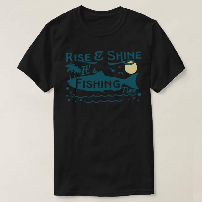 T-shirt Monter Shine It'S Temps De Pêche Basse Voler Pêche (Design devant)