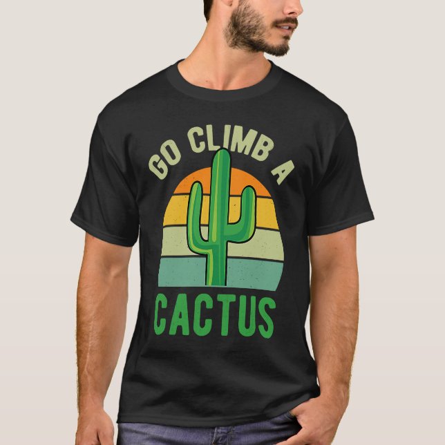 T-shirt Monter Un Cactus Succulent Plante Retro Cactus (Devant)