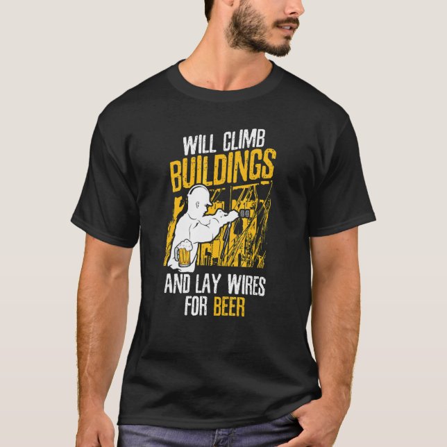 T-shirt Montera Sur Les Bâtiments Pour Bière  Construction (Devant)
