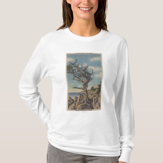 T-shirt Monterey, CA - vieil arbre de sorcière sur 17 (Devant)