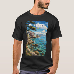 T-shirt Monterey Californie Illustration Voyage Art Rétro