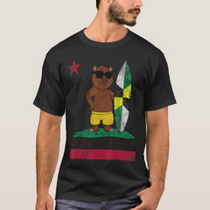 T-shirt Monterey Drapeau Californie République Surfer Bear