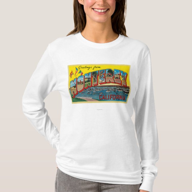 T-shirt Monterey, la Californie - grandes scènes de lettre (Devant)