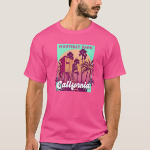 T-shirt Monterey Park California palmier beach retro vin