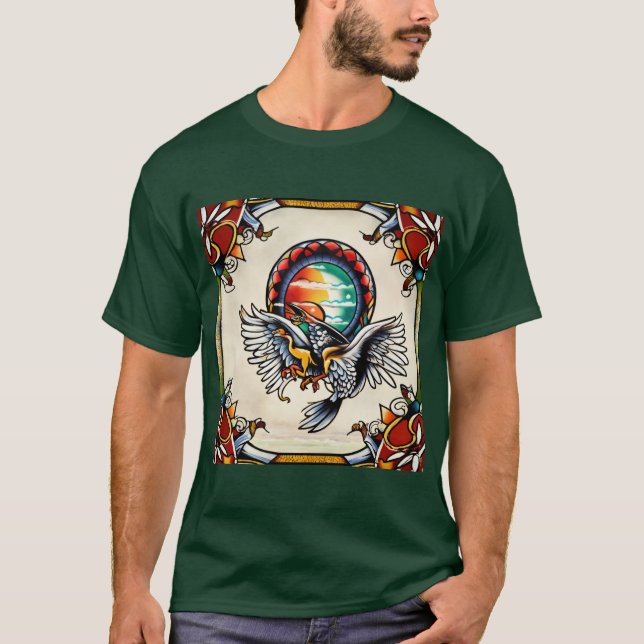 T-shirt Monterey Tropiques : Sailor Jerry x Ed Hardy Tatto (Devant)