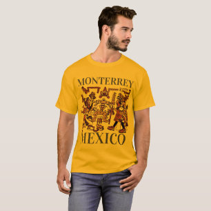 T-shirt Monterrey Mexico Aztec Design, hommes