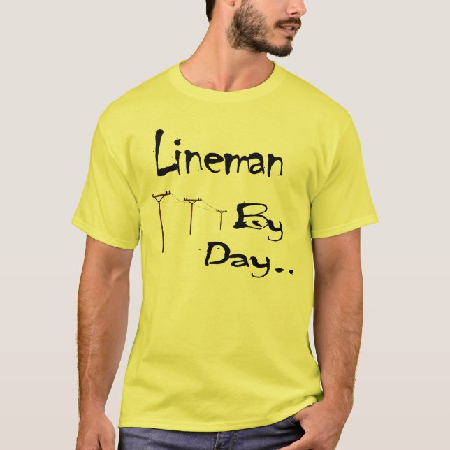 T-shirt Monteur de lignes par jour… Chemise (Devant)