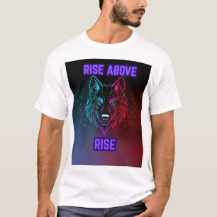 T-shirt Montez au-dessus du loup - tête de loup géométriqu