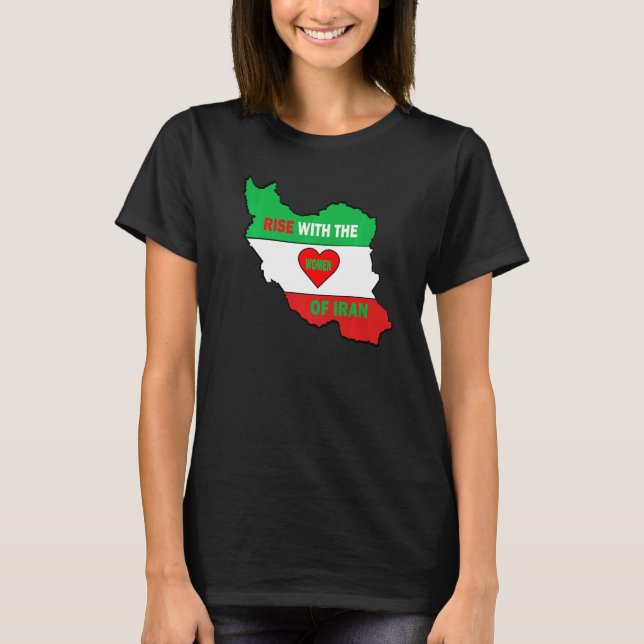 T-shirt Montez avec les femmes d'Iran Les filles du drapea (Devant)