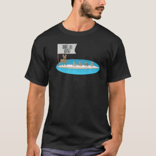 T-shirt Montez Le Paddleboard Français Bulldog Et Surf De