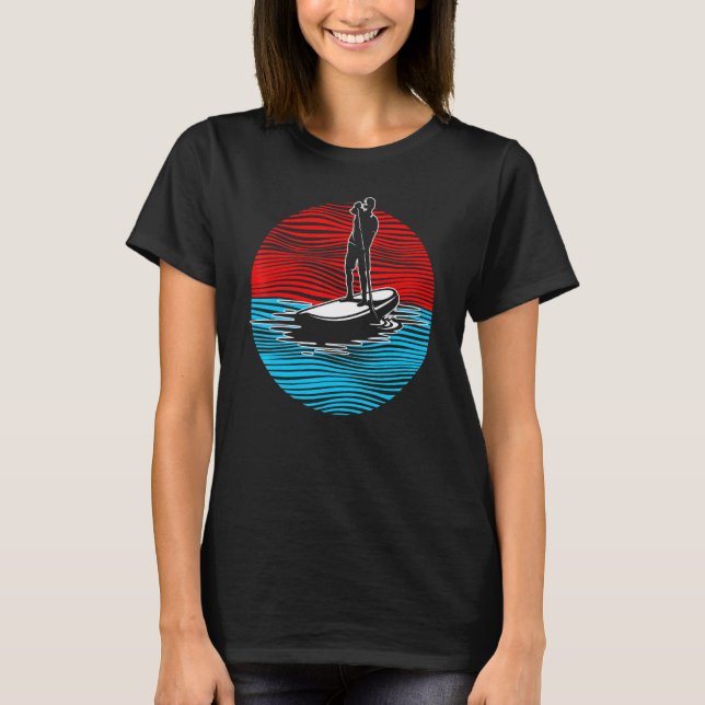T-shirt Montez les vagues de pataugeoire Paddleboarder ext (Devant)