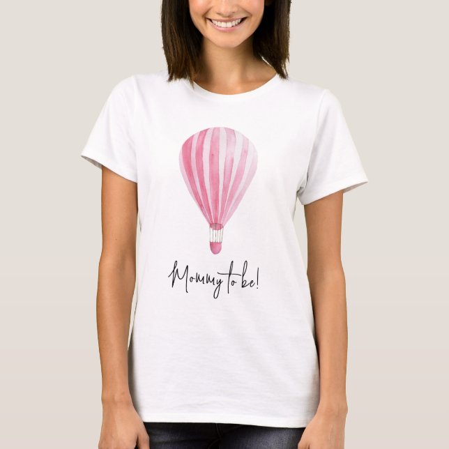 T-shirt Montgolfière rose Maman à venir (Devant)