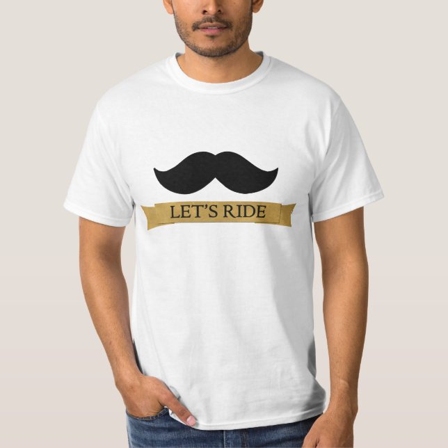 T-shirt Montons la pièce en t de moustache (Devant)