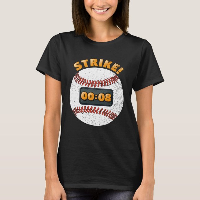 T-shirt Montre de lancer de baseball Règle de 15 secondes  (Devant)