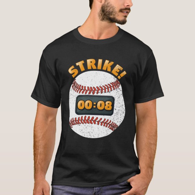 T-shirt Montre de lancer de baseball Règle de 15 secondes  (Devant)