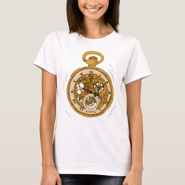 T-shirt Montre de poche illustrée (Devant)
