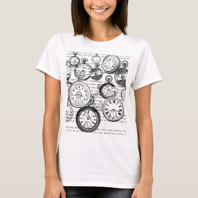 T-shirt Montre de poche victorienne Alice au pays des merv (Devant)