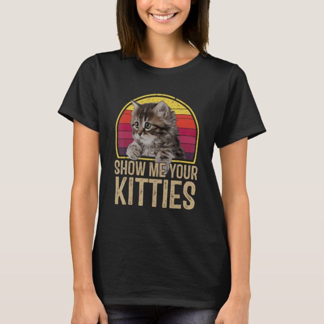 T-shirt Montre-moi ton chat minou (Devant)