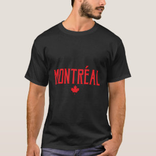 T-shirt Montréal Canada Feuille d'érable Texte rouge Vinta