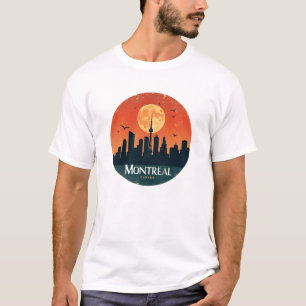 T-shirt Montréal Canada Rétro Vintage Skyline