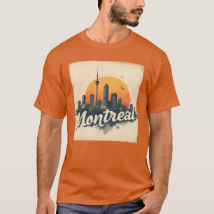 T-shirt Montréal Canada Rétro Vintage Skyline