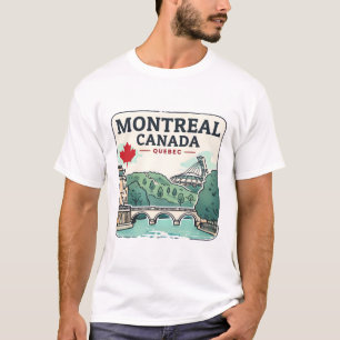 T-shirt Montréal Canada Simple Ciel de la Ville 