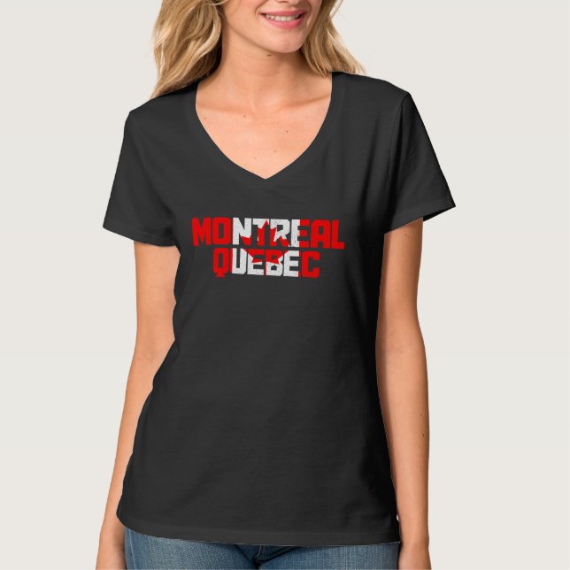 T-shirt Montréal Québec Canada Drapeau canadien de la fier (Devant)