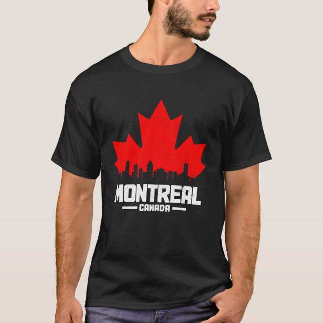 T-shirt Montréal Québec Canada Feuille d'érable Drapeau ca (Devant)