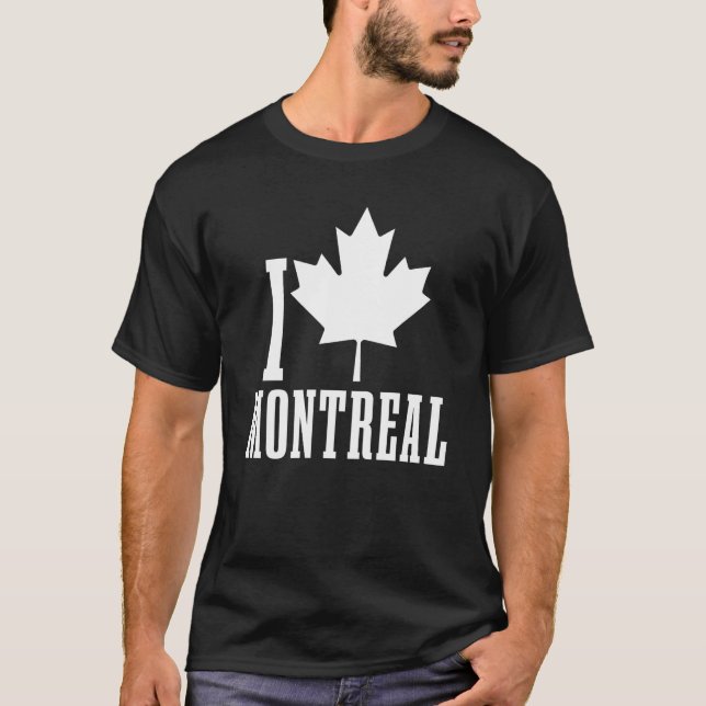 T-shirt Montréal Québec Canada Feuille d'érable Rouge Drap (Devant)