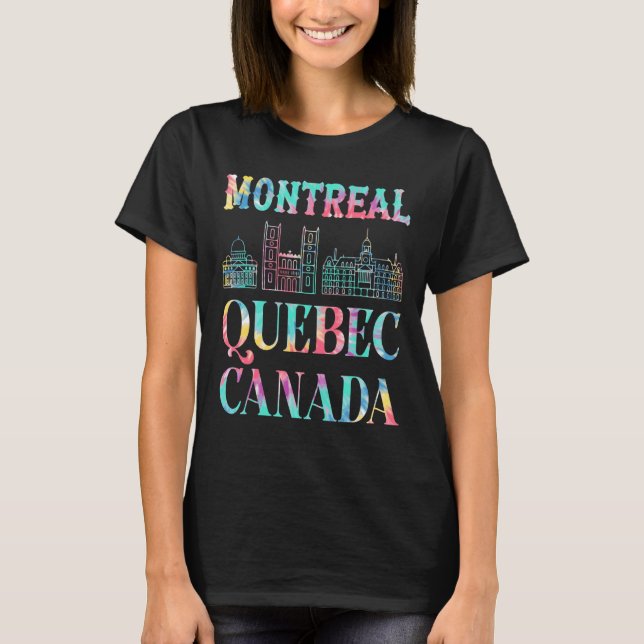 T-shirt Montréal Québec Ville Carte Skyline Tie Dye (Devant)