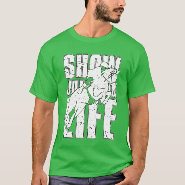 T-shirt Montrer Jumping Vie Cheval Amateurs d'équitation M (Devant)
