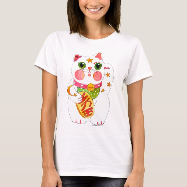T-shirt Montrer le chat du doigt Maneki Neko (Devant)