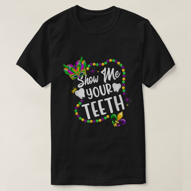 T-shirt Montrez-Moi Vos Dents Dentelle Femmes Hommes Mardi (Design devant)