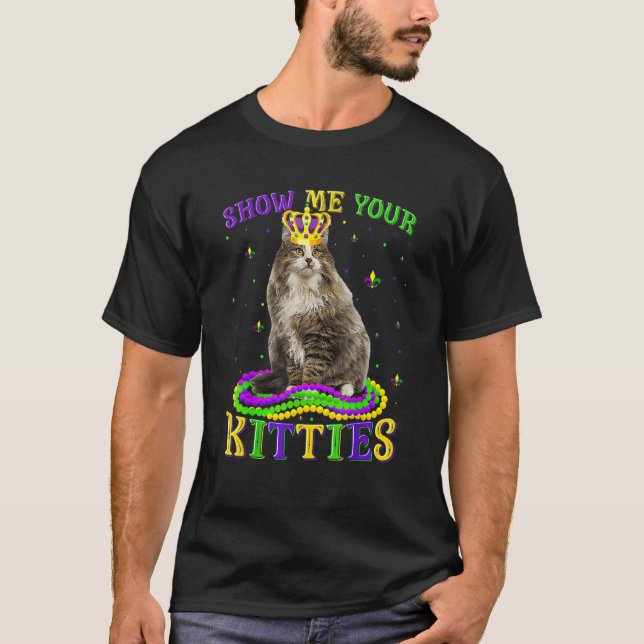 T-shirt Montrez-Moi Vos Kitties Cute Mardi Gras Norwegian  (Devant)