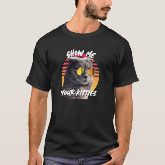 T-shirt Montrez-Moi Vos Kitties Scottish Pold Lunettes de 