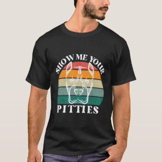T-shirt Montrez-Moi Vos Pitbull Terrier Chien Vintage F