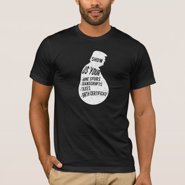 T-shirt Montrez-nous vos dents d'os, impôts, (Devant)
