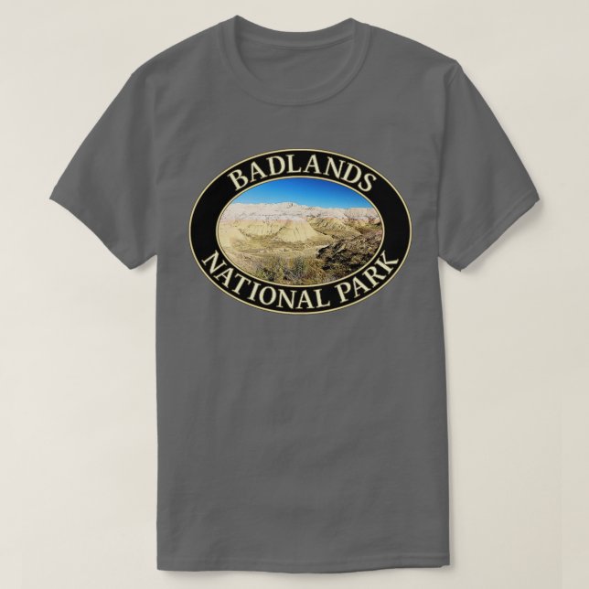 T-shirt Monts jaunes dans le parc national Badlands de Sou (Design devant)