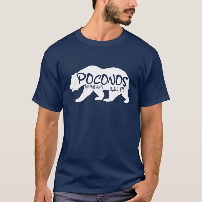 T-shirt Monts Poconos Retro Pennsylvania (Devant)