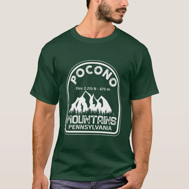 T-shirt Monts Poconos Retro Pennsylvania (Devant)