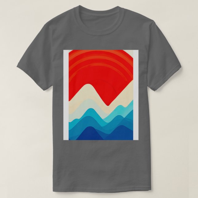 T-shirt Monts Retro et Soleil 1 (Design devant)